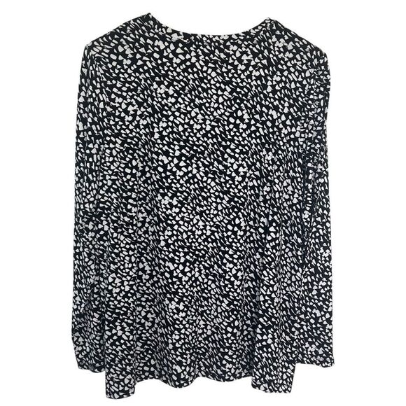 Chico’s black with white dots layering long sleeve top size large top - Picture 4 of 8